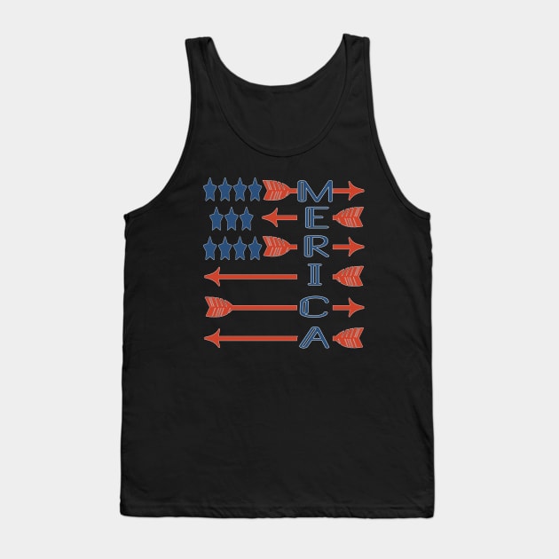 Merica American flag arrows 4th of July memorial day Tank Top by Marcekdesign